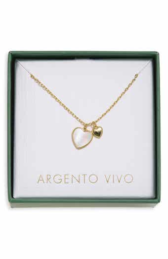 Mother-of-Pearl Duo Heart Pendant Necklace