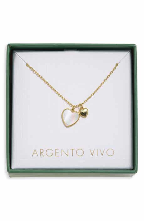 Mother-of-Pearl Duo Heart Pendant Necklace