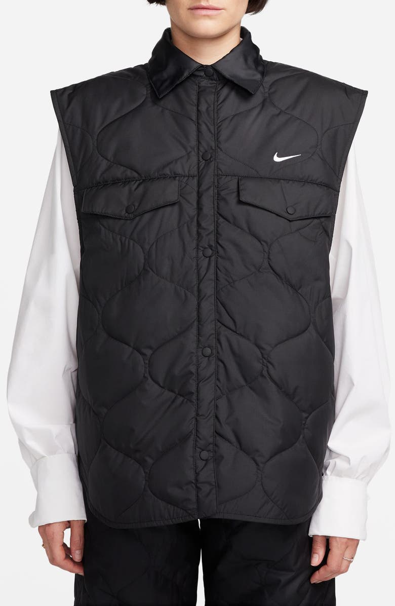 Nike Essential Onion Quilted Vest, Main, color, 010 Black/ White