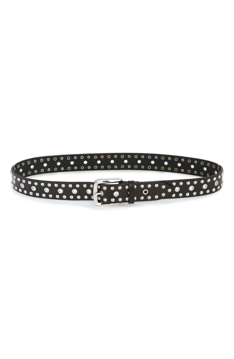 Isabel Marant Rica Studded Leather Belt, Main, color,