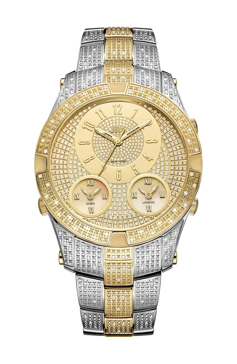 JBW Jet Setter III Diamond Bracelet Watch, 46mm, Main, color, Two-Tone