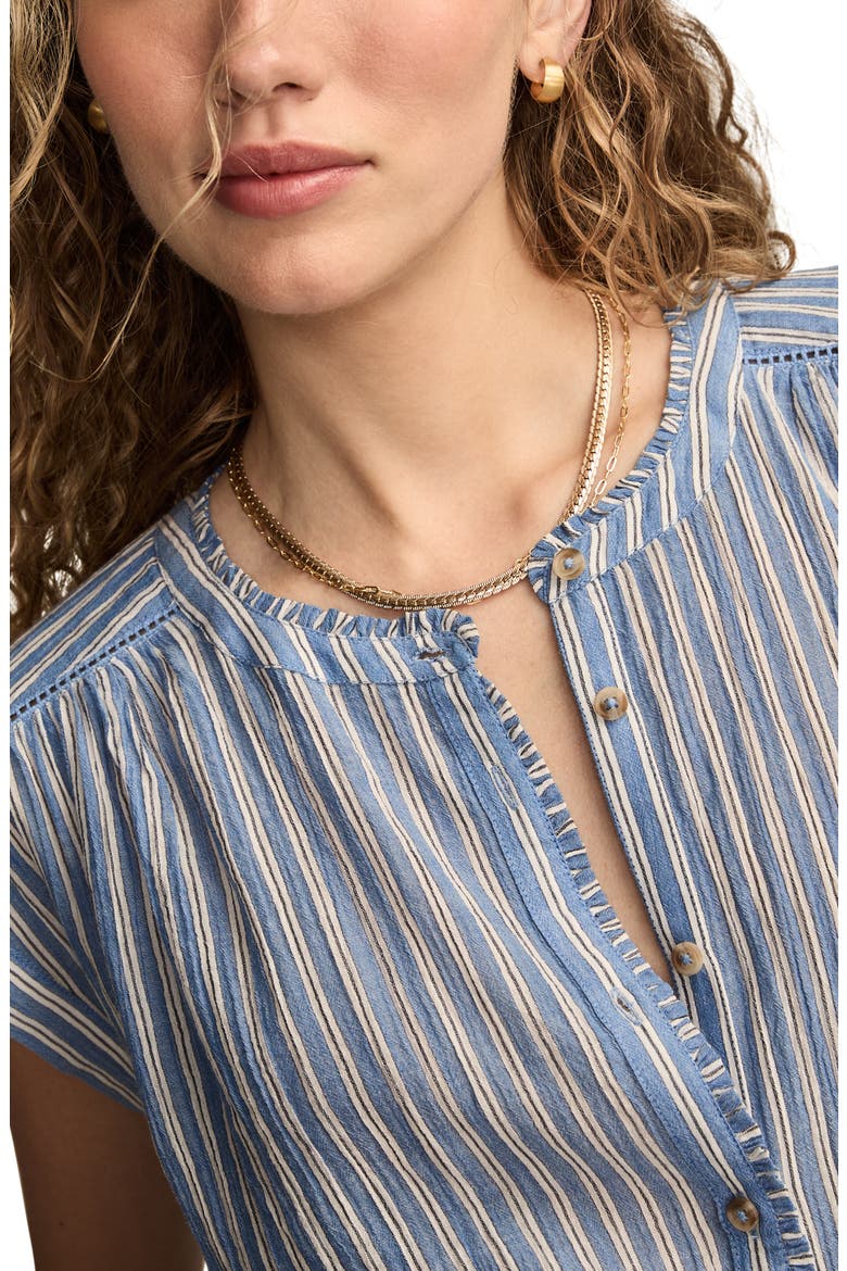 Ruffle Dolman Sleeve Shirt, Alternate, color, BLUE STRIPE