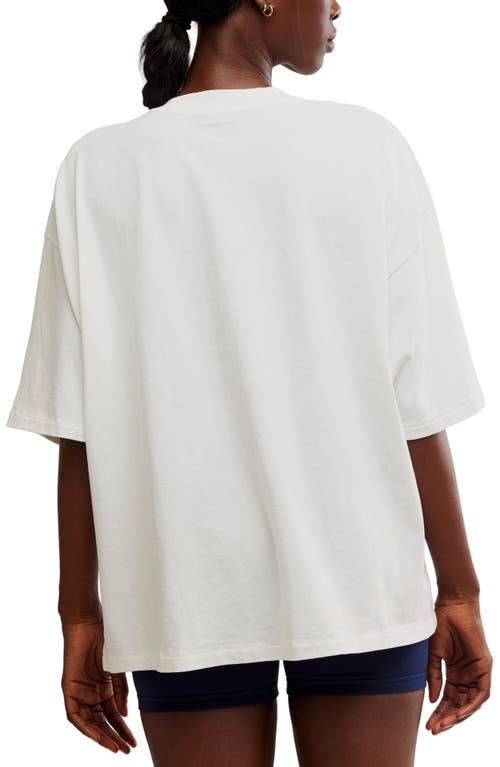 Free People Logo Tackle Oversize Cotton T-shirt In White Combo