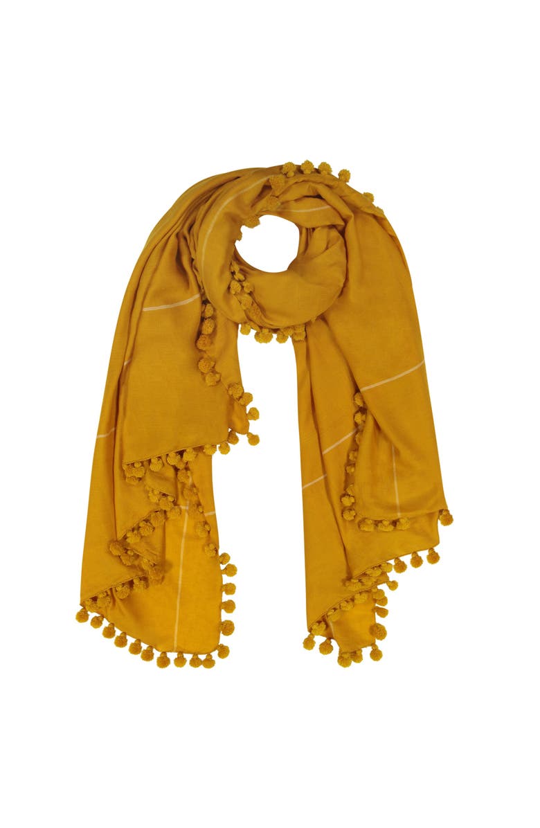 Mer St. Barth Yaser Shaw Cashmere Pashmina Pompom Shawl, Main, color,