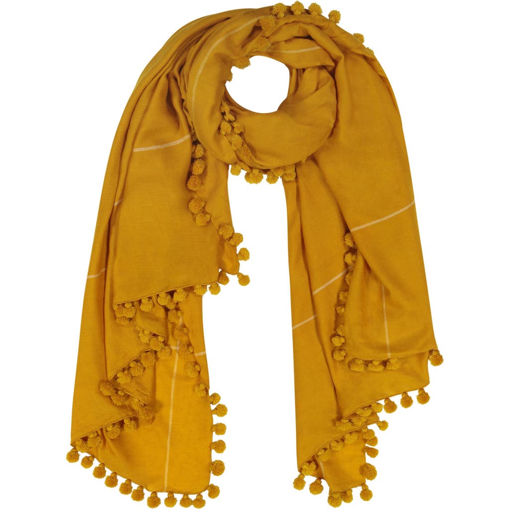 MER ST. BARTH MER ST. BARTH YASER SHAW CASHMERE PASHMINA POMPOM SHAWL