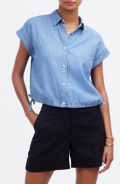 Denim Side Tie Shirt