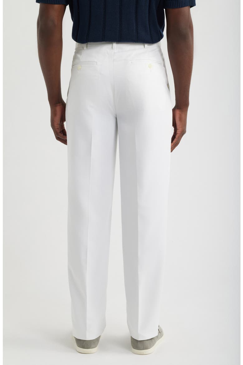 Pleated Twill Pants, Alternate, color, WHITE
