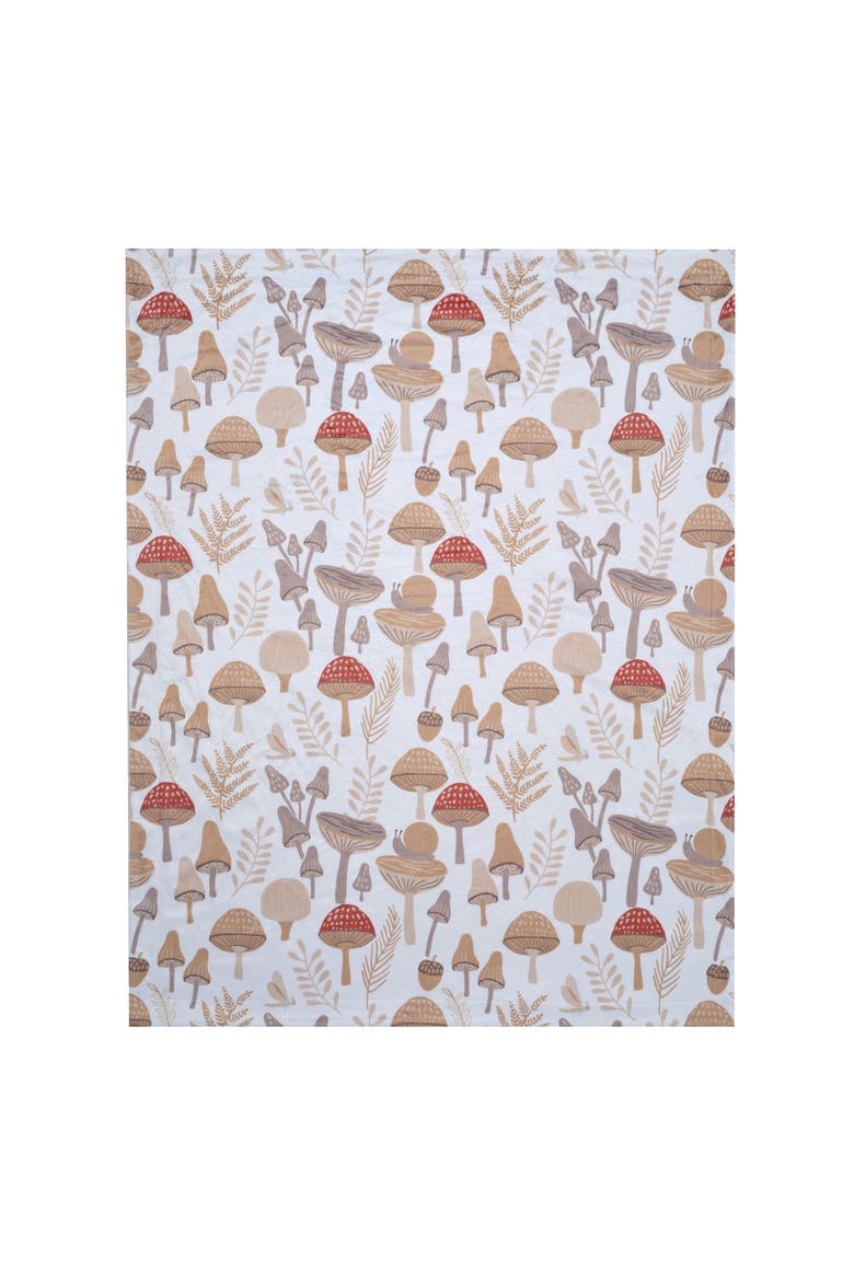 Mushroom Meadow Soft White/Taupe Luxury Baby Blanket, Alternate, color, Cream