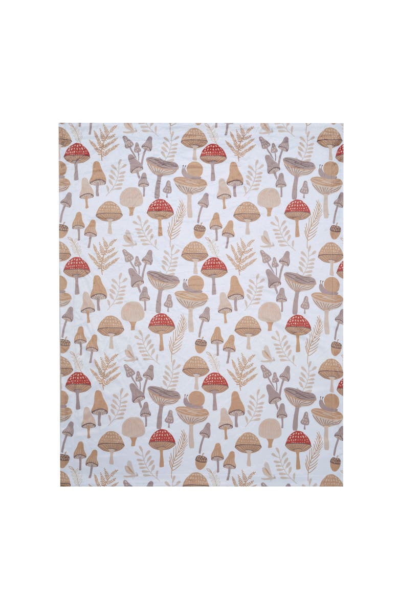 Lambs & Ivy Mushroom Meadow Soft White/Taupe Luxury Baby Blanket, Alternate, color, Cream