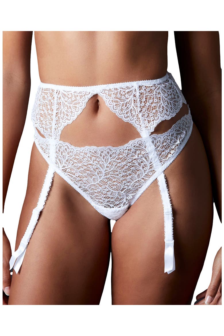 Allegra Suspender Belt, Alternate, color, BLANC
