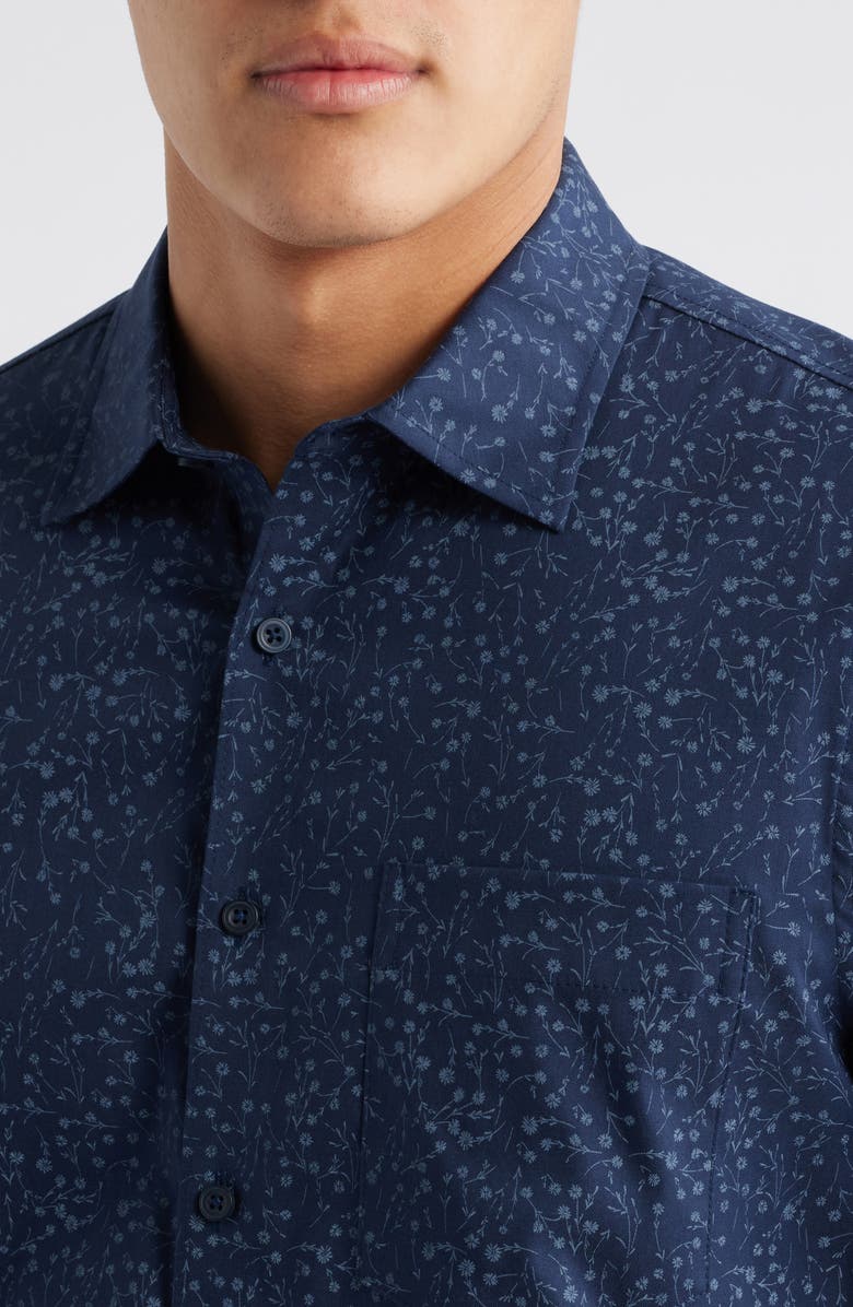 Nordstrom Ditsy Print Short Sleeve Stretch Button-Up Shirt, Alternate, color,