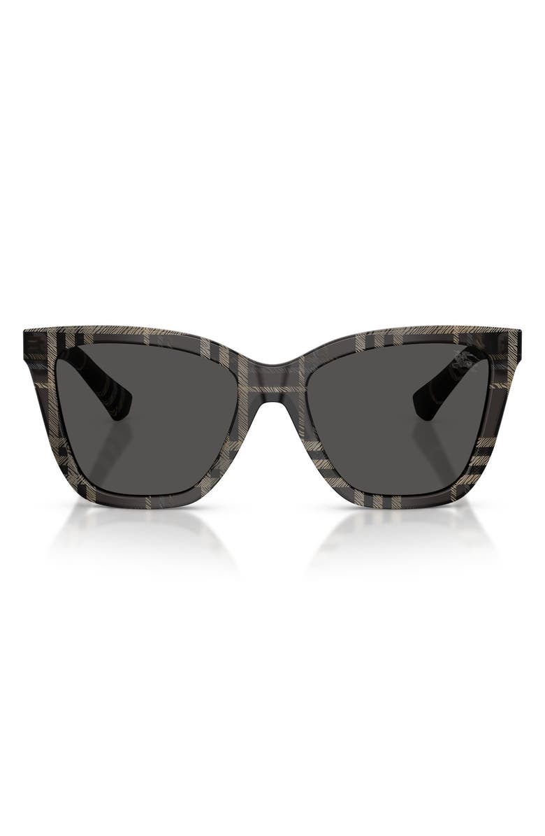 Burberry 54mm Square Sunglasses, Main, color, Check Grey / Dark Grey