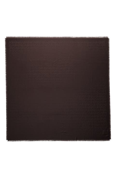 Grand Allover Logo Silk & Wool Scarf