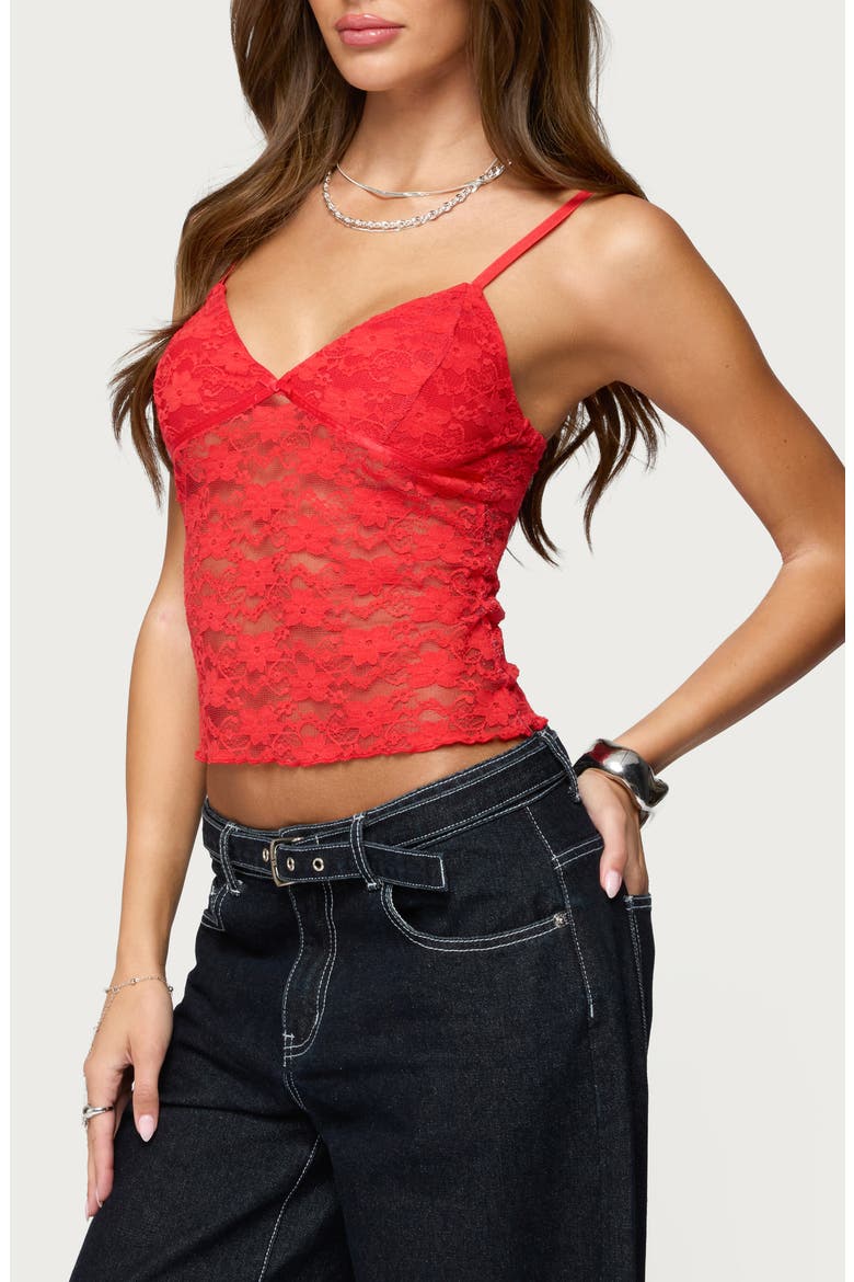 Eira Lace Camisole, Alternate, color, RED