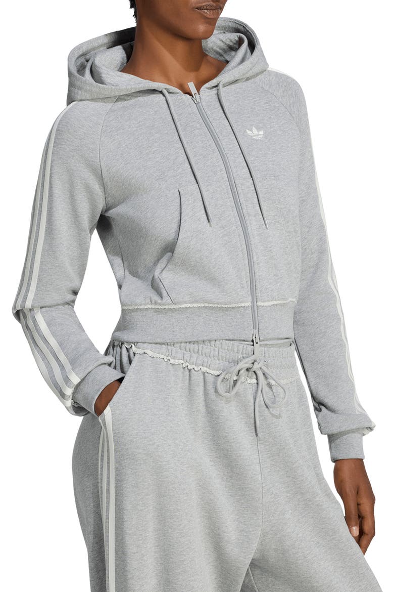 GFX Zip Crop Track Jacket, Main, color, GREYHEATHER