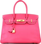 Pre-Owned Hermes Birkin Handbag Pink Epsom with Gold Hardware 30
