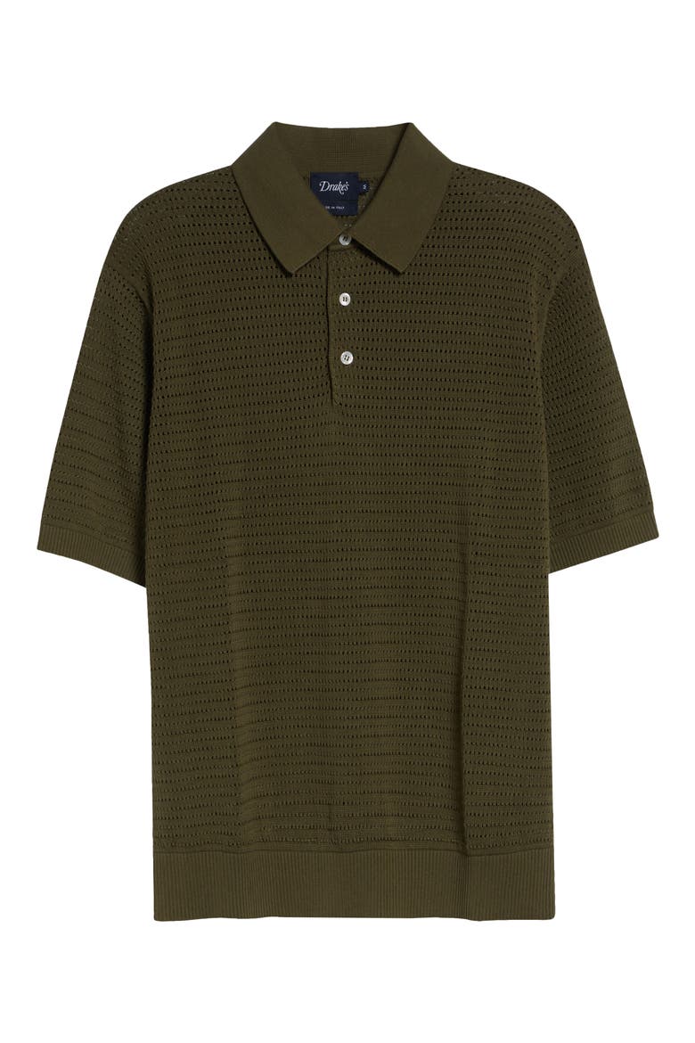 Cotton Mesh Polo Sweater, Alternate, color, OLIVE