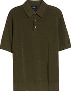 Drake's Cotton Mesh Polo Sweater