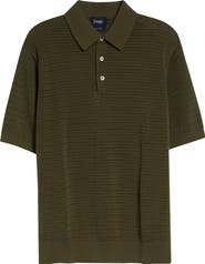 Drake's Cotton Mesh Polo Sweater
