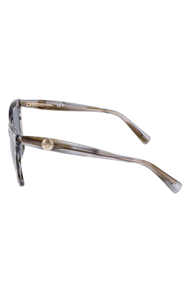 Longchamp Le Pliage 54mm Gradient Cat Eye Sunglasses, Alternate, color, Striped Grey