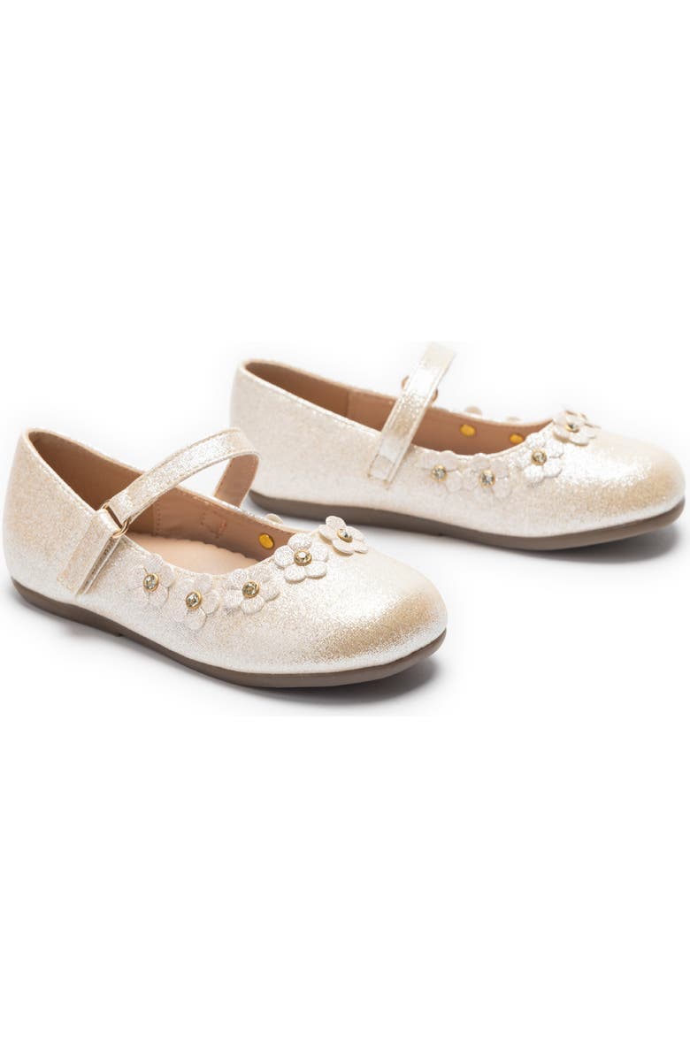 Tulleen Aurelia Flower Shoes, Alternate, color, Gold
