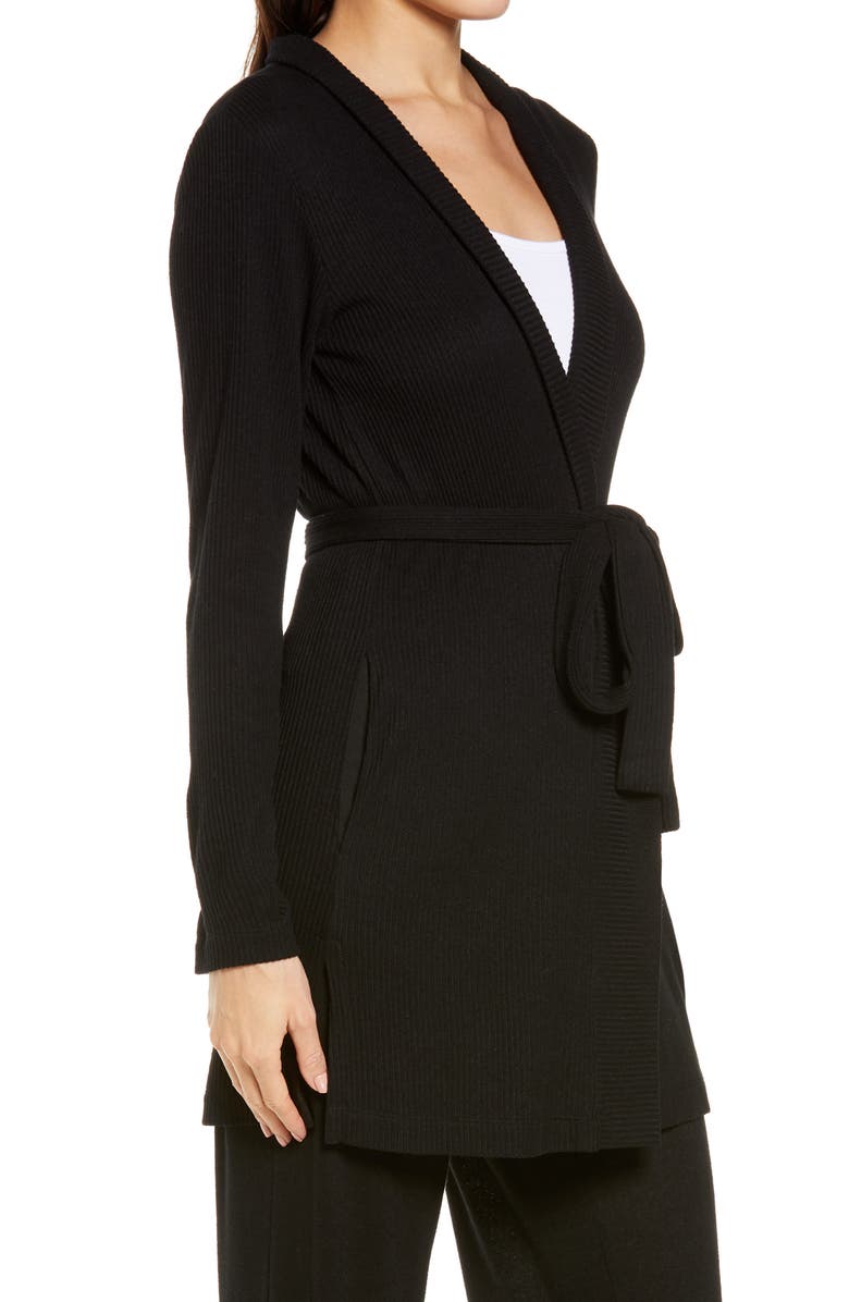 Natori Ulla Brushed Rib Wrap Cardigan, Alternate, color, 