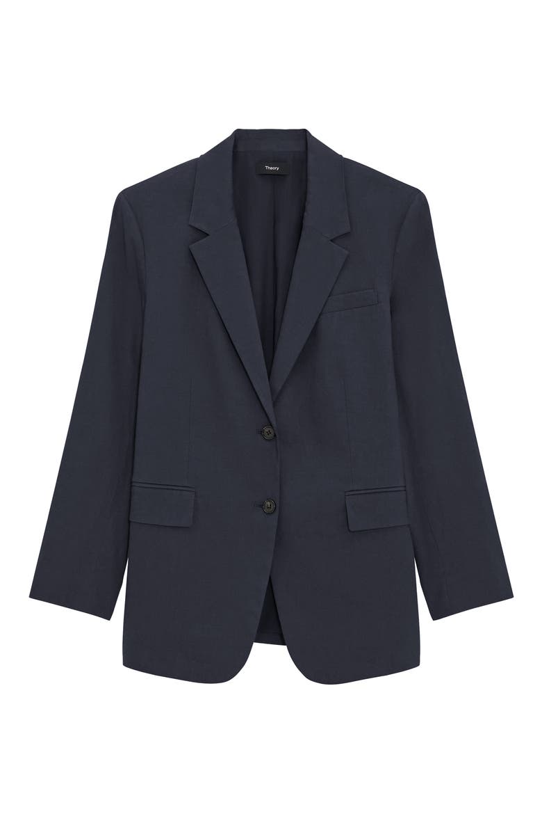 Linen Blend Blazer, Alternate, color, CONCORD