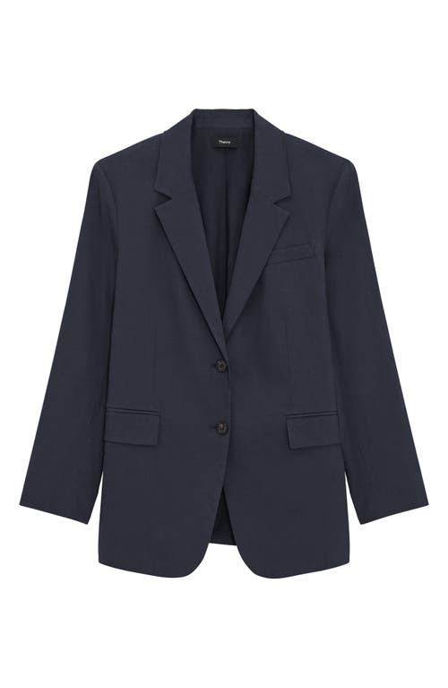 Theory Oversized Crunch Linen Blazer In Concord