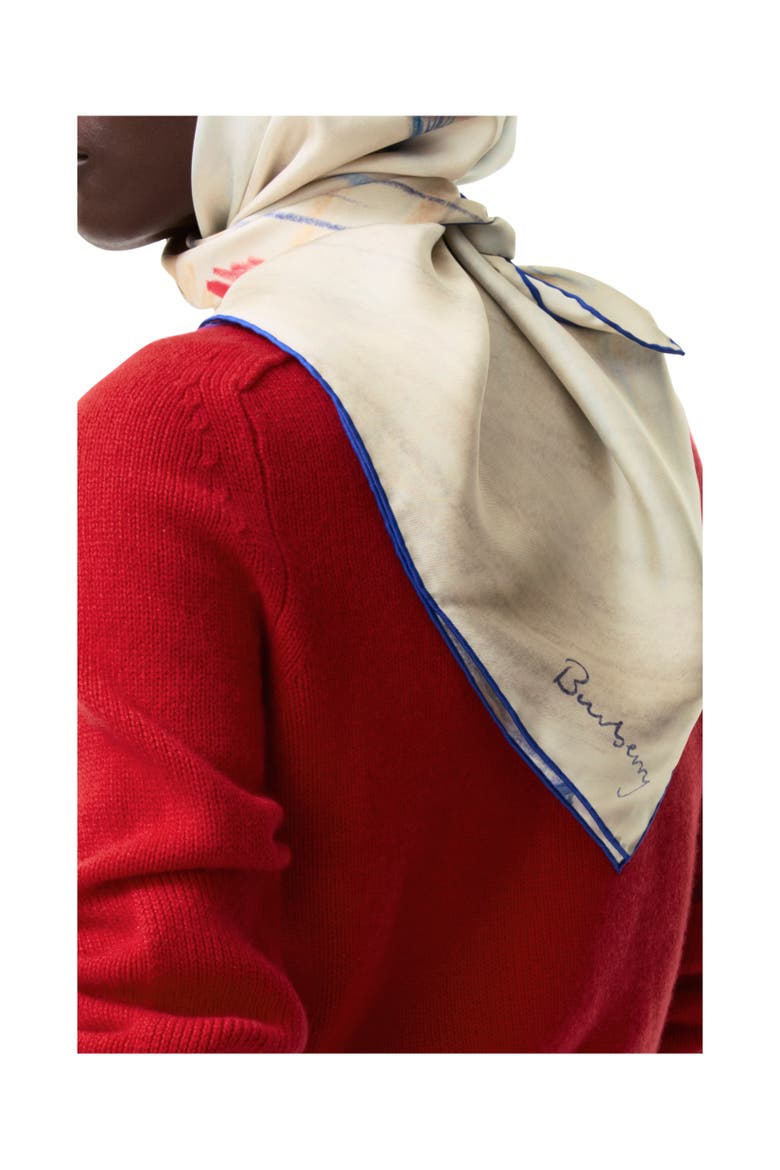 London Silk Scarf, Alternate, color, Clam beige