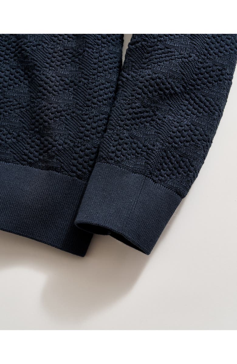 Billy Reid Geo Links Cotton Sweater, Alternate, color, Carbon Blue