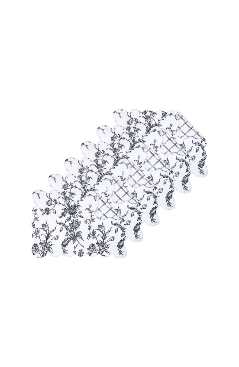 C&F Home Bleighton Black Placemats Set of 6, 13" x 19", Main, color, 