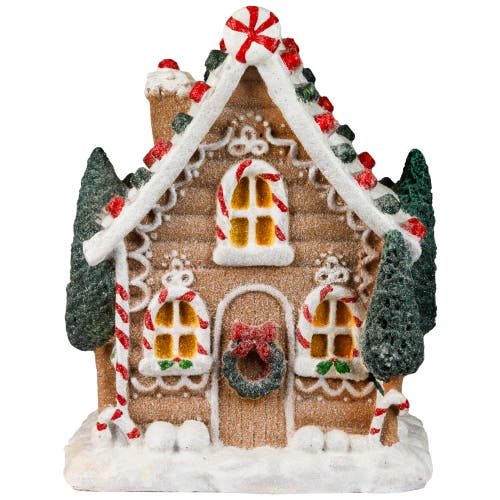 Northlight Snow Covered Gingerbread House With Candy Accents Christmas Decoration In Multi