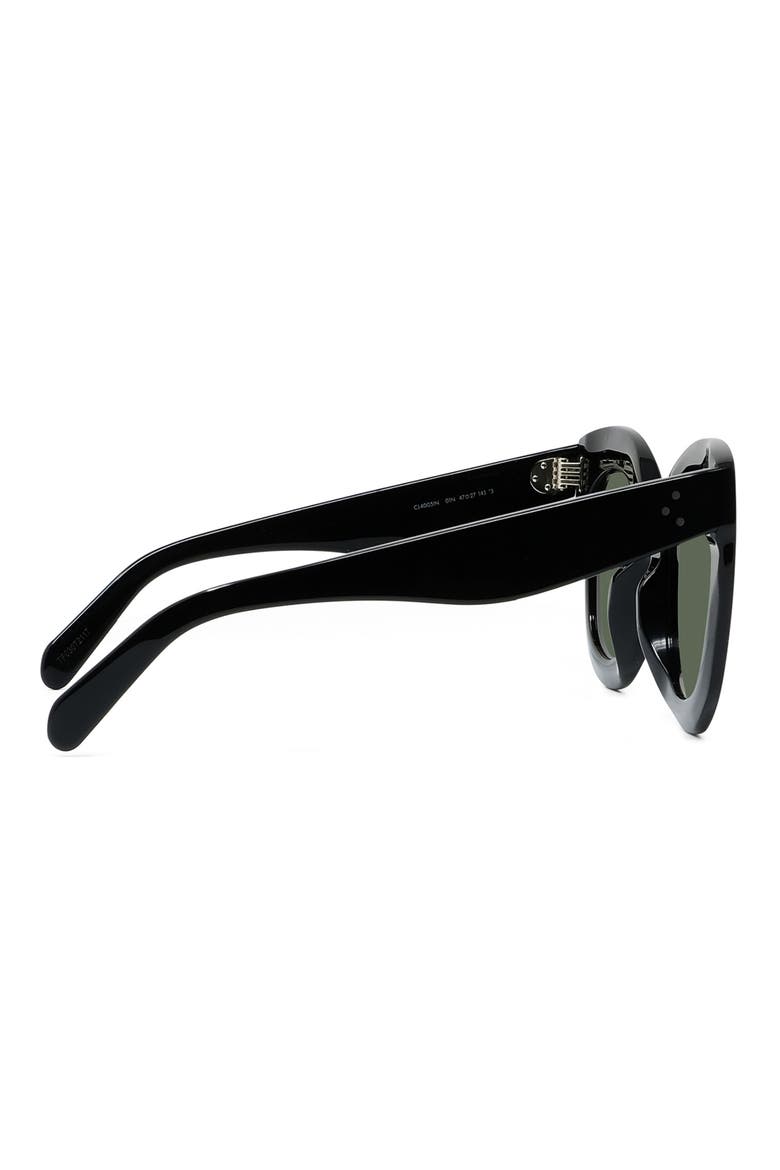 Special Fit 49mm Small Cat Eye Sunglasses, Alternate, color, BLACK/ GREEN