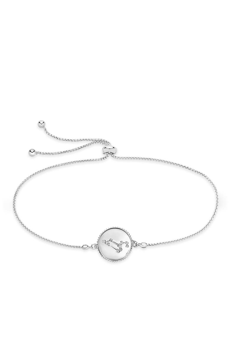 Sterling Silver Constellation Disk Bolo Bracelet, Main, color, SILVER- LEO
