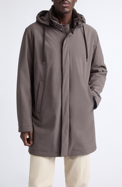 Comfort Stretch Longline Parka with Removable Hood