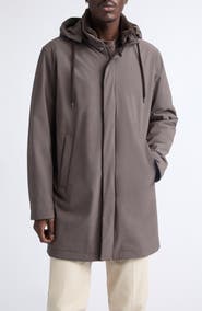 Herno Comfort Stretch Longline Parka with Removable Hood