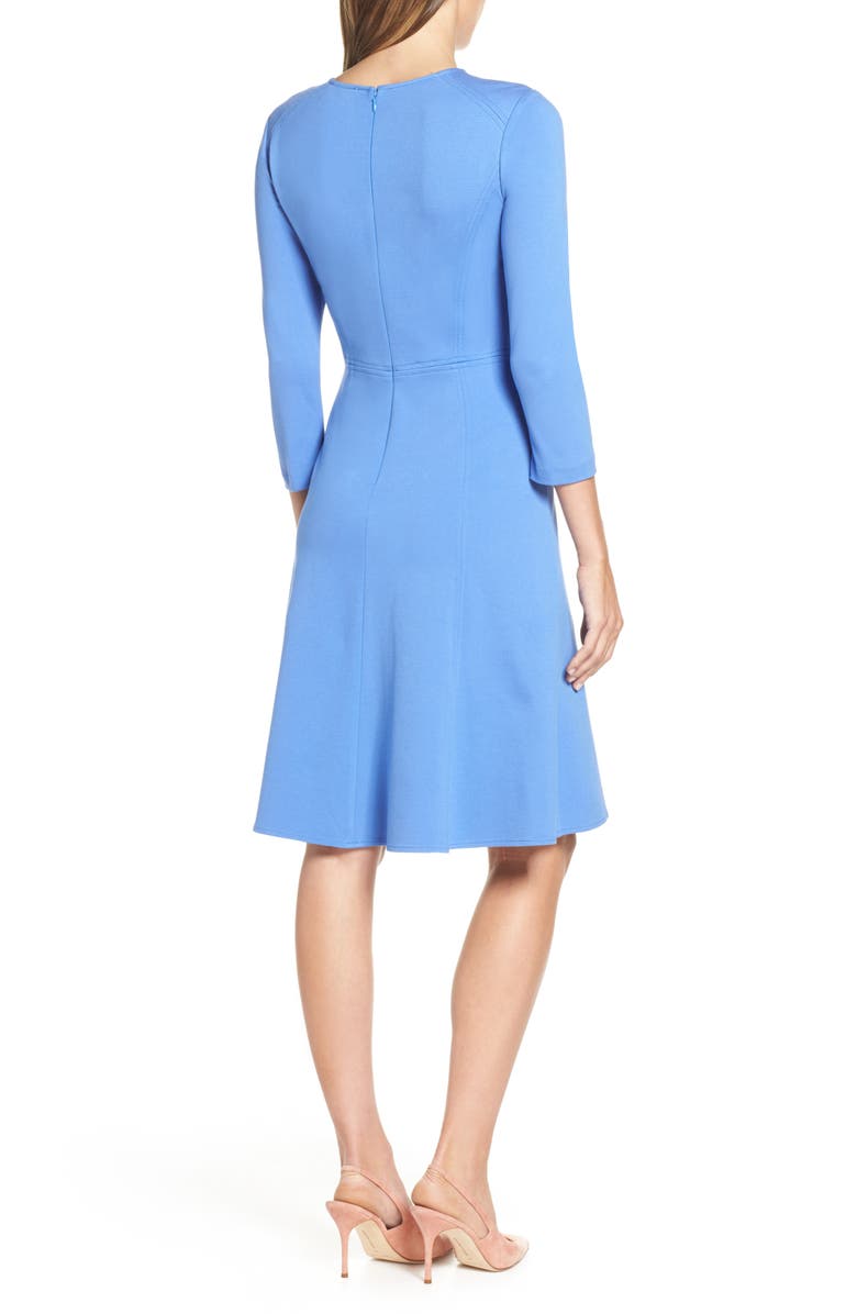 Eliza J Seamed Fit & Flare Dress, Alternate, color, Blue