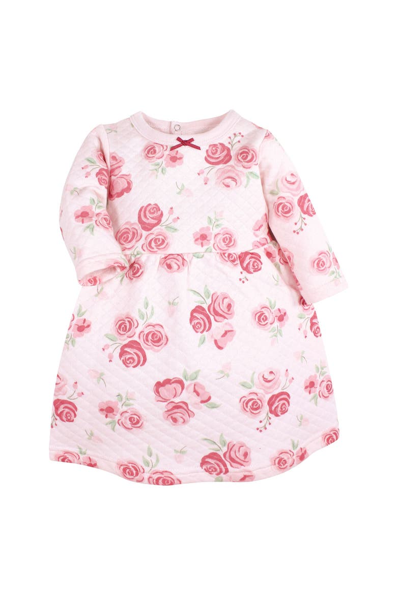 Quilted Cotton Dress and Leggings, Alternate, color, Blush Rose