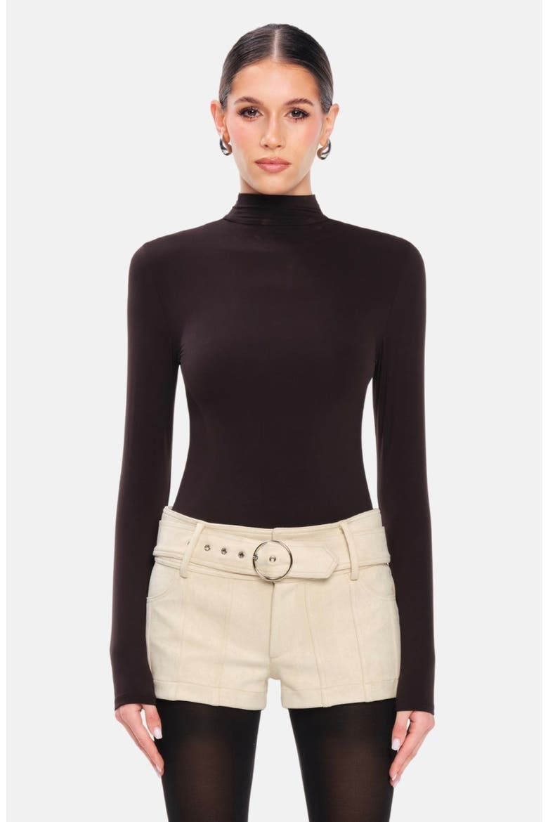 Lexi Turtleneck Bodysuit, Alternate, color, Espresso