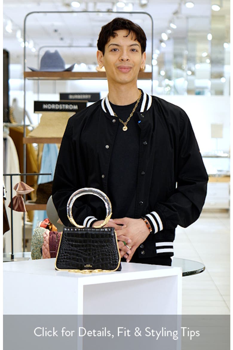 Croc Embossed Leather Top Handle Bag video