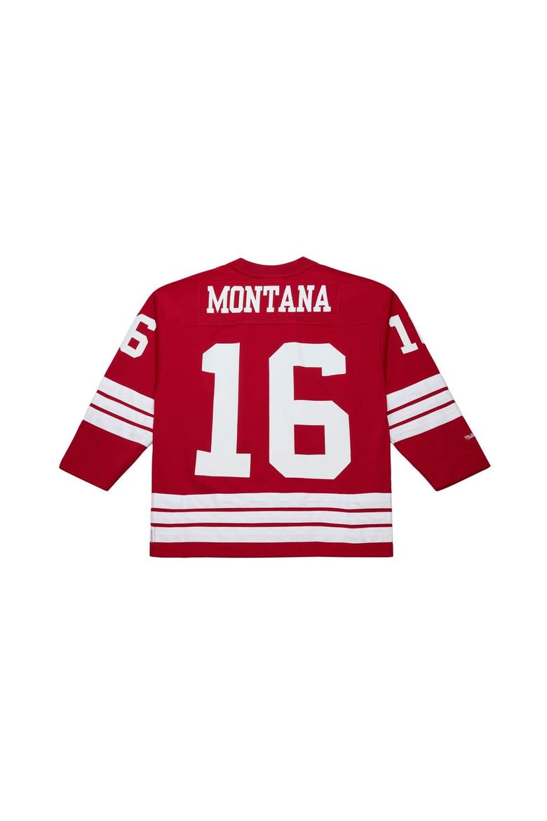 Men's Mitchell & Ness Joe Montana Scarlet San Francisco 49ers Maxxed Out Fashion Hockey Jersey, Alternate, color, Scarlet