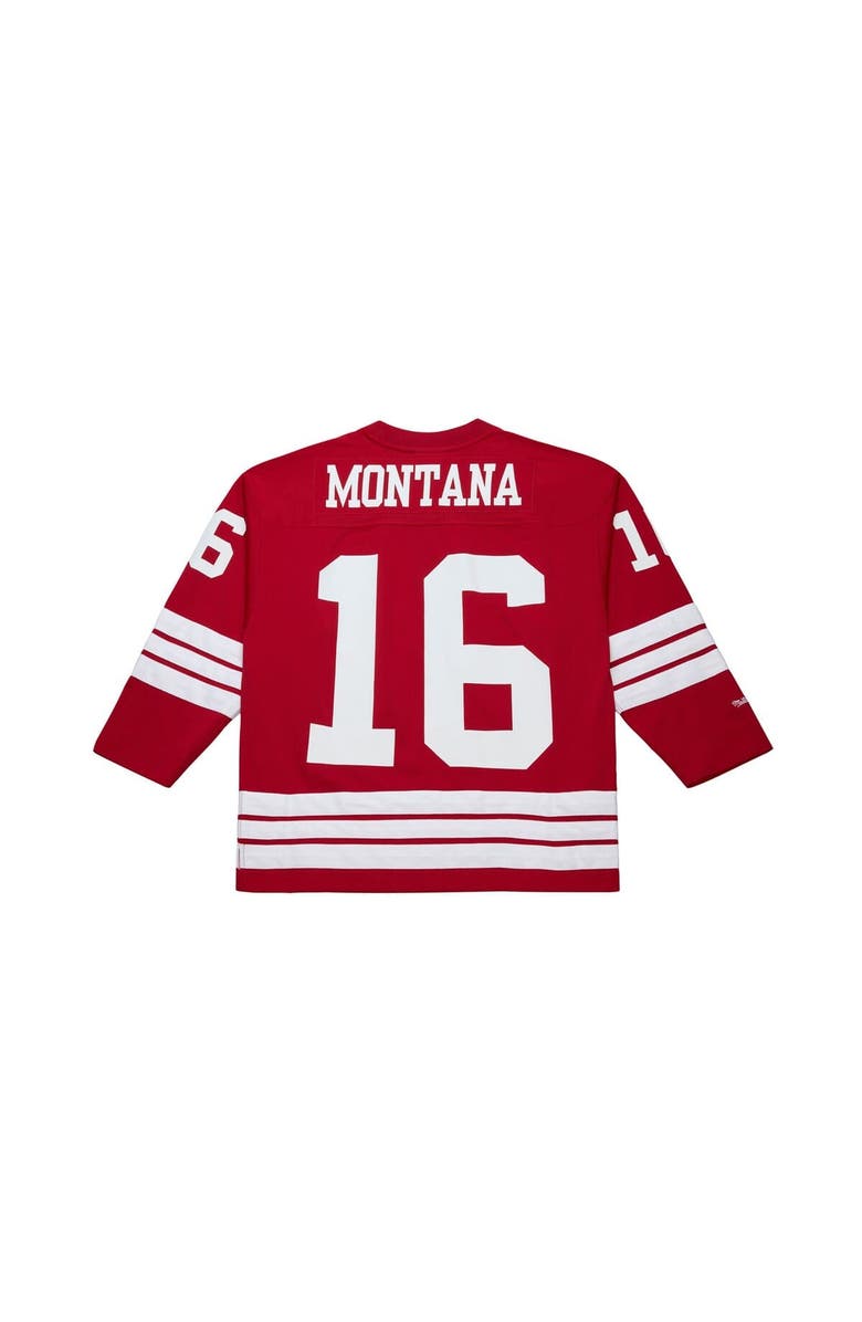 Mitchell & Ness Men's Mitchell & Ness Joe Montana Scarlet San Francisco 49ers Maxxed Out Fashion Hockey Jersey, Alternate, color, Scarlet