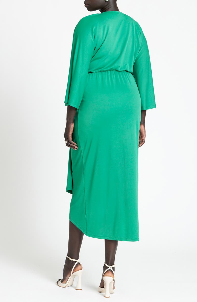 ELOQUII Twisted Waist Long Sleeve Maxi Dress, Alternate, color,