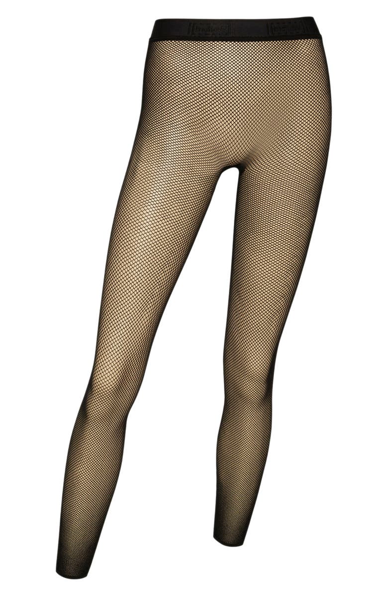 Wolford Twenties Fishnet Footless Tights, Alternate, color, 