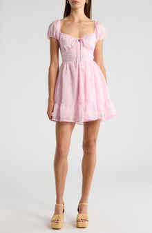 Embroidered Eyelet Ruffle Hem Minidress