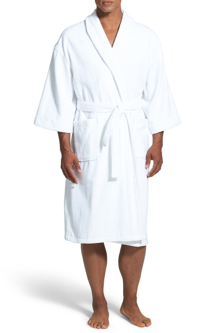 Terry Velour Robe, Main, color, WHITE