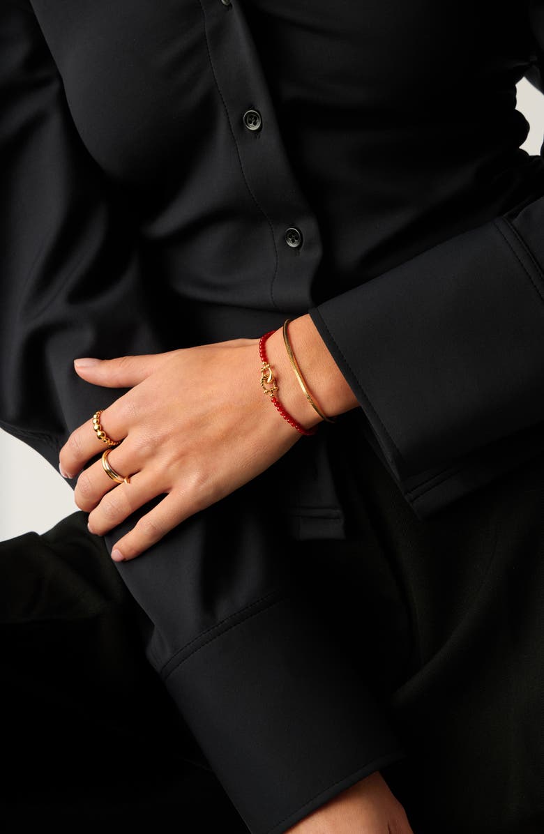 Missoma Lunar Year Horseshoe & Red Onyx Bead Bracelet, Alternate, color, Gold/Red