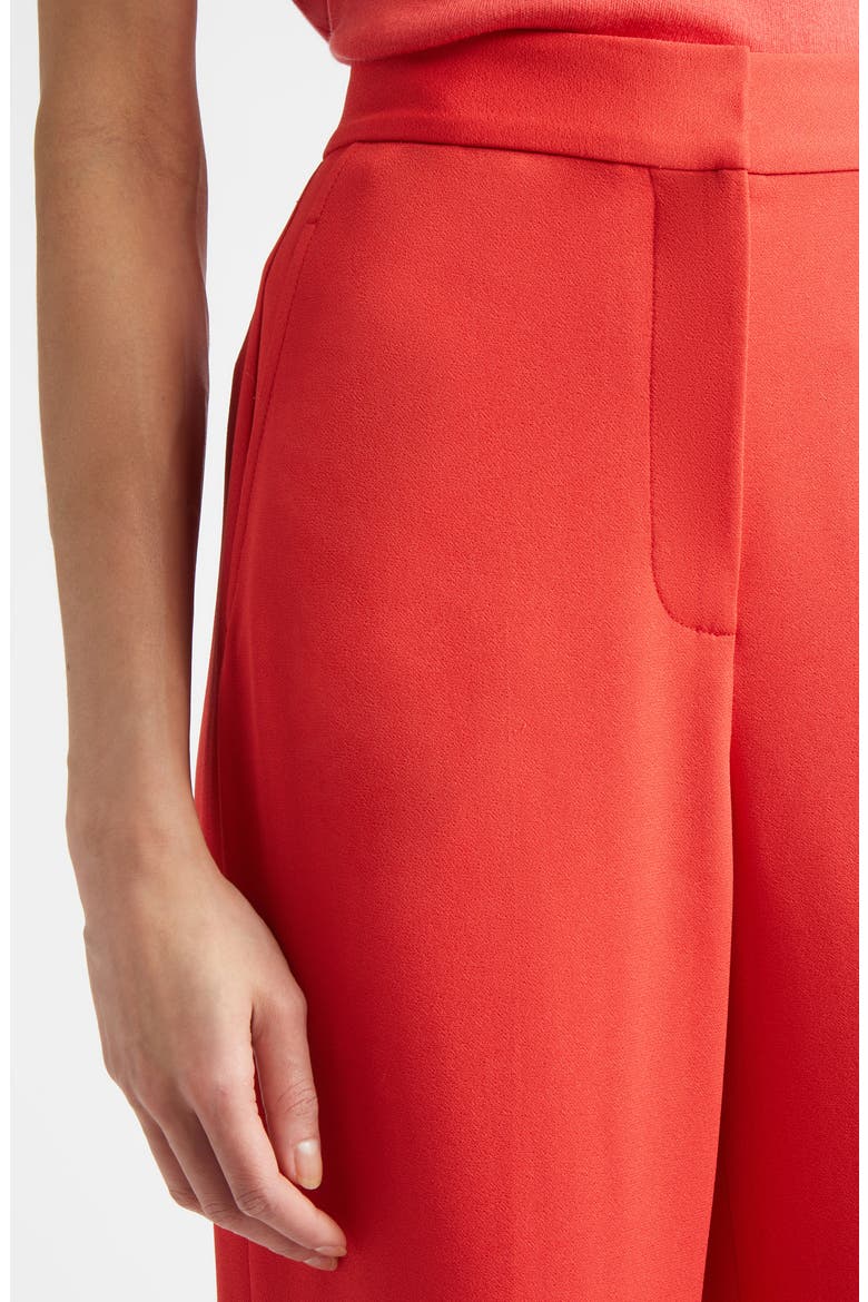 Stretch Crepe Pants, Alternate, color, DEEP CORAL