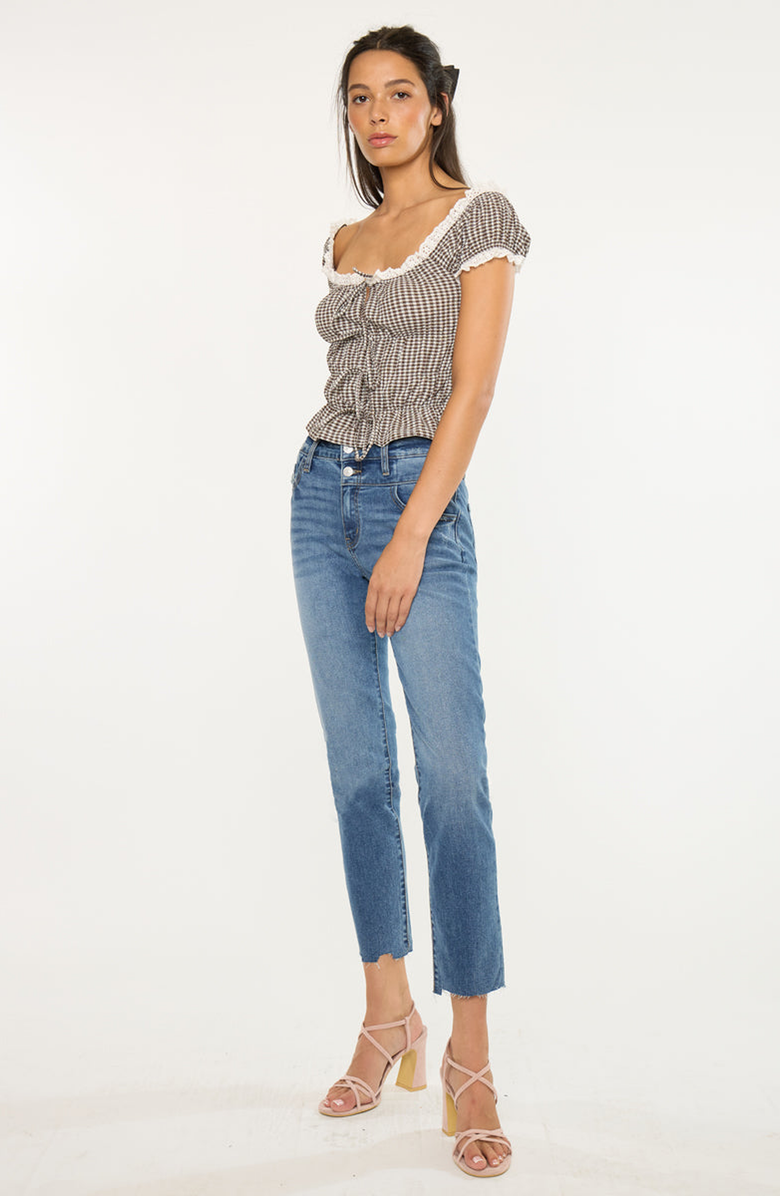 KanCan Kathleen Essentials High Rise Slim Straight Jeans, Alternate, color, Medium Wash