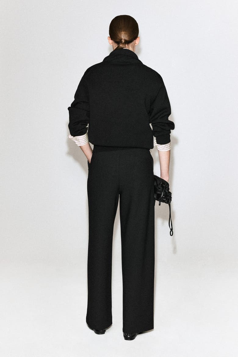Crepe-Jersey Wide-Leg Pants, Alternate, color, BLACK